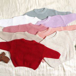 Ins Explosions Children's Baby Sweater Loose Knitted Jacket Boys and Girls Autumn and Winter Sweater Foreign Trade Cross-border Children's Clothing