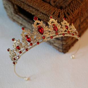 Korean-Style Bridal Crown Headband, Wedding Dress Accessories, White Crystal Crown Headpiece, Birthday Princess Alloy Crown Wholesale
