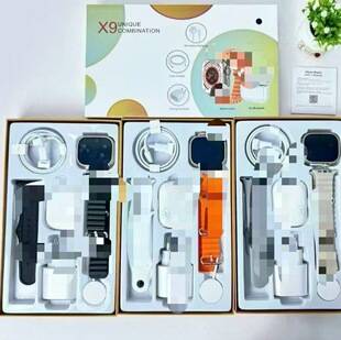 X9 Smartwatch Bluetooth Earphone Charging Cable Plug Dual Strap Combination Set Cross-Border Bluetooth Calling Watch
