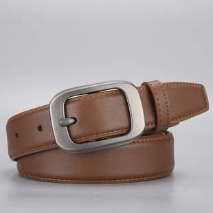 Factory Customized New Women's Genuine Leather Belt Pin Buckle Trouser Belt Decoration Simple Retro Korean Casual Spot Wholesale