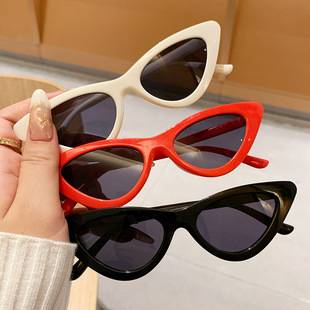 Children's Sunglasses for Boys and Girls, Personalized Retro Triangle Cat-Eye Sunglasses, Baby Fashion Street Catwalk Trendy Glasses