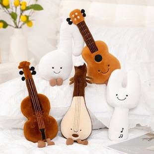 Creative Artificial Musical Instrument Guitar Pipa Pillow Plush Toy Doll Note Violin Doll Kidsren's Rag Doll