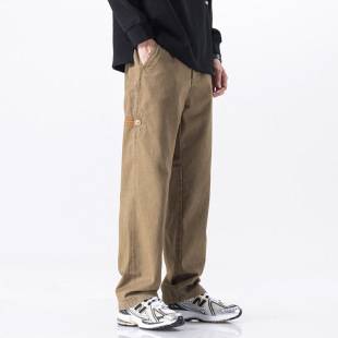 Men's Straight Casual Pants Men's Autumn Pants Men's khaki Crane Pants Cutting Wood Pants 2024 New Mountaineering Pants