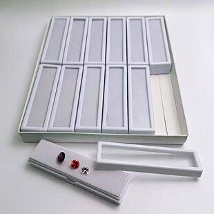 Diamond Box, Loose Gemstone Box, Long Gemstone Box, Double-Layer Memory Foam Lid, Long Gemstone Box, Colored Gemstone Box, Glass Lid