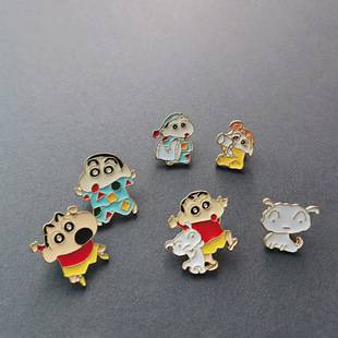 Crayon Shin New Brooch Alloy Badge Cute Japanese Pin Men's Couple Accessories Surrounding Anti-light Women's Jewelry