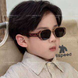 Children's Fashion Sunglasses Square Frame Sunglasses Boys Stylish New Retro High-End Baby Girl Trendy Sun Visors