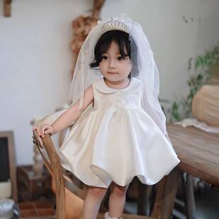 Baby Girl Birthday Dress Spring New Classy Dress One-Year-Old Princess Dress Flower Girl Wedding Dress Tutu Skirt