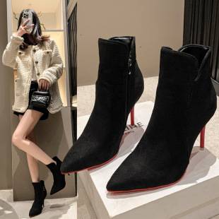 36-50 plus size women's shoes 41 new red bottom short boots women 42 sexy stilled martin boots 43 pseudo female props boots