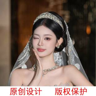 Korean Style 2026 New Exquisite and Simple Crystal Pearl Bridal Wedding Crown Headpiece Tiara Hair Accessory