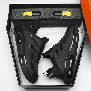 Men's Shoes 2025 Spring and Autumn New Breathable Shoes Men's Trbottomy Easiest for Match Thick-Soled Casual Sports Shoes Mesh Daddy Shoes