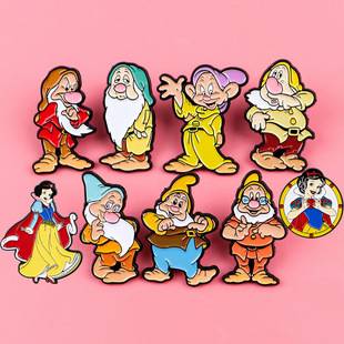 Princess Brooch Cartoon Metal Badge Creative Cute Baby Medal Clothing Brooch Accessory Brooch