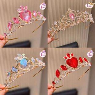 Birthday Crown Headwear for Girls, High-End Princess Crown, Hair Clips, Hairbands for Children, Little Girls' Headbands, Bridal Hair Accessories