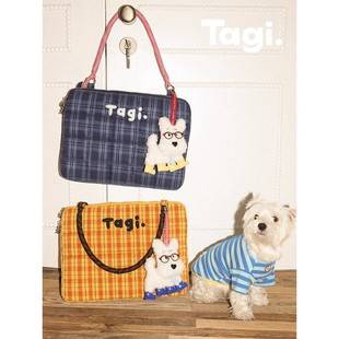 Tagi Woven Small Pillow Embroidered Beaded Hand-Held Shoulder Bag for Women, Anti-Drop and Shockproof Computer Bag for Laptop