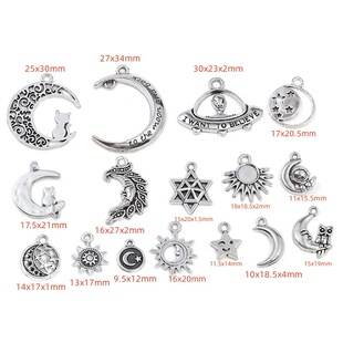 DIY Retro Alloy Accessories Sun Moon Spaceship Pendant Handicraft Accessories