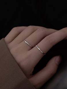 925 Sterling Silver Plain Ring Niche Design Index Finger Ring Simple Cold Style Ring Versatile Jewelry Ins Popular