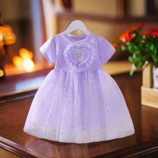 Girls Elsa Princess Dress Summer 2024 New Baby Children's Dress Stylishy Elsa Summer Children's dress