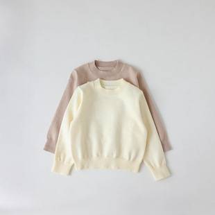 2026 Winter Children's Round Neck Sweater for Boys and Girls, Thickened Pullover, Comfortable Knitted Base Shirt