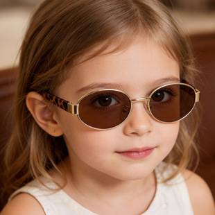 Children's Sunglasses for Summer Travel, Personalized Wear, Fashionable Sunglasses, Trendy Baby Oval Small Frame Retro Glasses