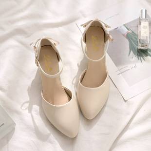 Baotou Chunky Heel High-heeled Shoes Women's 2025 New Spring and Summer Fairy Style Mid-heeled Elegant All-match Hollow Sandals for Women