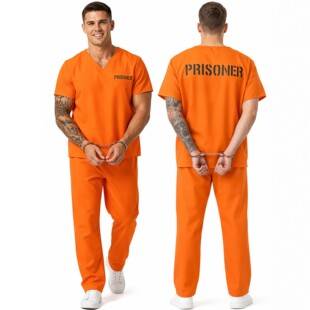 Cross-border orange prisoner role-playing costume set, Halloween cosplay prison uniform, adult performance outfit