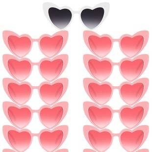 Yiwu Spot Cross-Border European and American Party Special-Shaped Love Women's Sunglasses Fashion Internet Celebrity Big Face Slimming Look Sunglasses