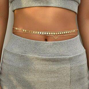 Cross-border multi-layered waist chain, beach bikini belly chain, adjustable sequin waist chain, summer women's waist chain