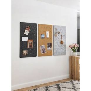 No-Punch Message Board Square Felt Board Wall Sticker Cork Board Display Board Self-Adhesive Wall Decoration Photo Wall Pegboard