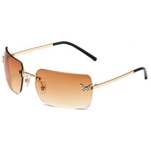 2023 New Frameless Metal Sunglasses European and American Fashion Retro Y2K Glasses Personalized Butterfly Diamond Sunglasses for Women