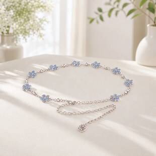 High-End Metal Waist Chain for Women, Floral Chain, Versatile Accessory, Waist-Cinching Dress Belt