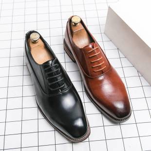 Factory Wholesale Men's Youth British Dress Casual Business Sense Leather Shoes Wedding Groom Suit Men's Shoes Trendy