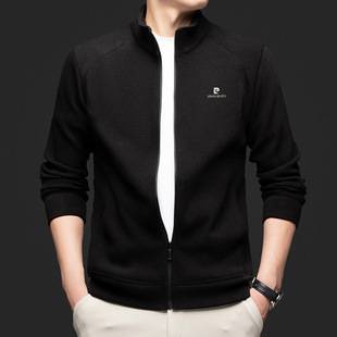 Men's Winter New Style Casual Jacket with Stand Collar, Fleece-Lined, Thickened, Warm Cardigan Sweatshirt