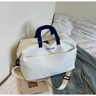 Expandable luggage bag with trendy fashion print, outdoor yoga and fitness bag, large capacity, dry and wet separation, business trip travel bag