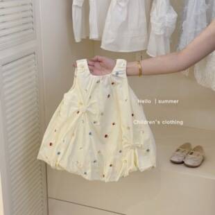 Sweet Little Sister baby summer new dress 2026, girls' embroidered bud dress, stylish baby girl's tank dress, trendy