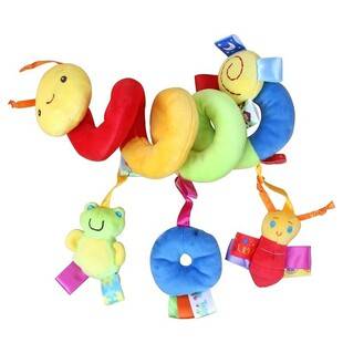 Baby early education educational toy caterpillar car hanging spiral stroller plush toy pendant car seat toy