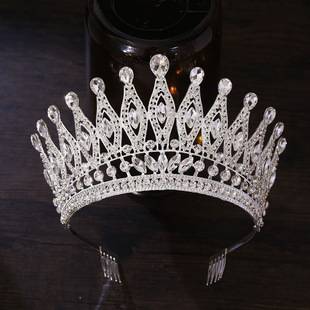 Factory direct supply crown headdress bride hair accessories high sense European and American crown baroque performance beauty pageant miss world
