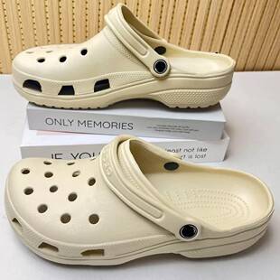 New style sandals with small platform soles, summer couple's model, perforated shoes, height-increasing, non-slip, EVA soft sole, versatile and comfortable replica