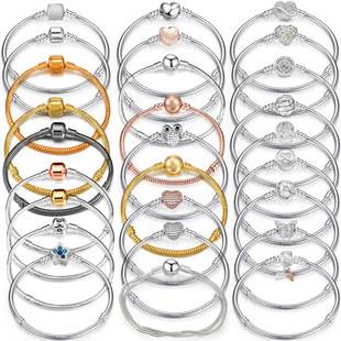 Pandora Snake Bone Base Chain Women Men Bracelet Zircon Crown Classic Hot Selling Bracelet DIY Making