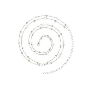 European and American Cross-Border Jewelry Hot-Selling Versatile Copper Bead Chain Waist Chain Fashion Street Style Round Bead Chain Stackable Sexy Belly Chain for Women