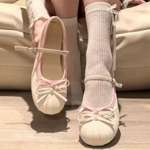 White French-Style Fairy-Style Thick-Soled Shallow-Mouth Single Shoes for Women, 2026 New Spring Model, Suitable for Pairing with Skirts, Height-Increasing Mary Jane Shoes