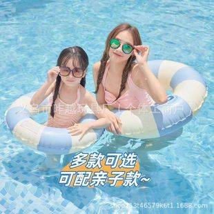 Retro Swimming Ring for Adults and Children, Thickened Anti-Rollover Lifebuoy for Men and Women, Beginners Water Inflatable Toy