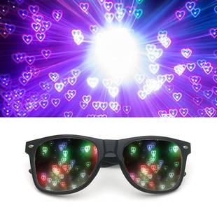 2026 AliExpress In-Stock Diamond Diffraction Glasses Optical Fireworks Special Effect Sunglasses Party Light Show Sunglasses