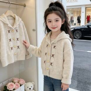 Girls' Cardigan Sweater 2026 Spring and Autumn New Style Baby Knitwear Coat Top Little Girls' Spring and Autumn Fashion Children's Clothing