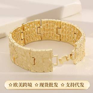 European and American Cross-Border 2026 New Hip-Hop Street Fashion Accessories 25mm Ultra-Wide Personalized Hip Hip Bracelet Wide Version
