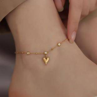 2024 New 18K Gold Love Crystal Achor Women's Ins Internet Celebrity Trendy Mori Niche Design for Tanabata