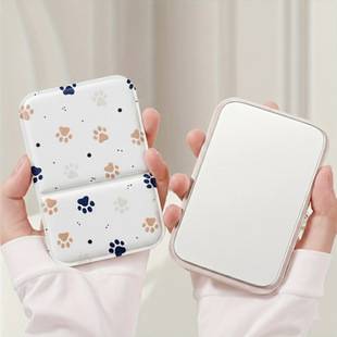 Cute Dog Paw Girl Student Dormitory Office Carry-On Small Mirror Stackable Desktop Mirror Makeup Mirror