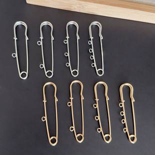 Sweater Brooch Safety Pin Color-Preserving Electroplated Waistband Pin Large Pin for Fixing Clothes with Loop Fastening Pin