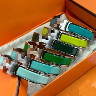 Aijia High Version 12mm Wide Classic H Bracelet Cross-Border Versatile Non-Fading Titanium Steel Enamel Bracelet Manufacturer Wholesale