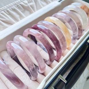 Glass Imitation Jade Women's Bracelet, Ice-Transparent Chinese Style Han Dynasty Accessories, Xiaohongshu Same Style Raspberry Sparkling Water Bracelet for Women