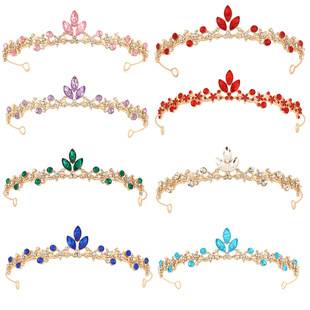 European Style Wedding Bride Alloy Crown Wedding Simple Crown Princess Korean Style Simple Birthday Party Gift Crown