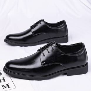 Men's formal business leather shoes, pointed toe, casual, breathable, hollowed-out design, British style, wedding groom's suit shoes, available for dropshipping